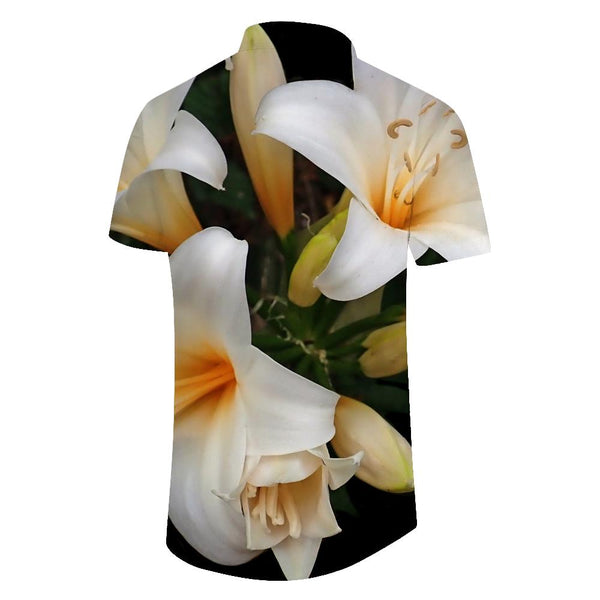 
Lily Flower Shirt Men's Floral Print Hawaiian Shirt Short Sleeve Summer Beach Vacation Breathable Top Shirt
                