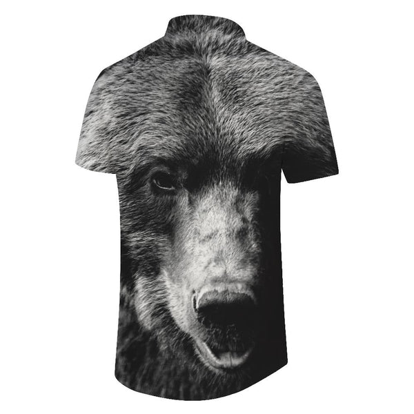 
Russian Gray Bear Creative Shirt Short Sleeve Lapel Print Pattern Hawaiian Tropical Beach Seaside Men's Clothing
                