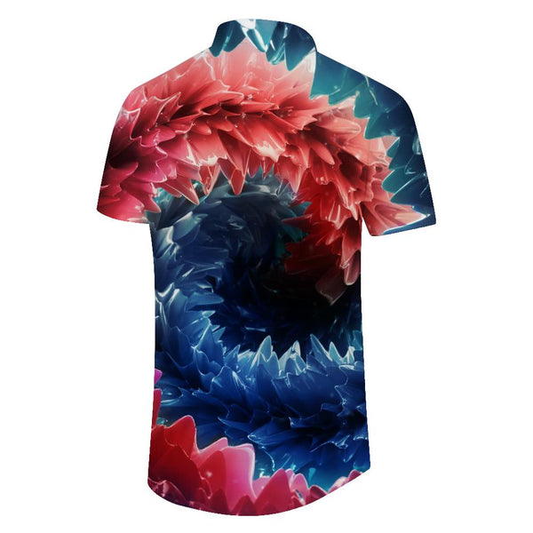 
Regular-fit printed men's casual short-sleeved Hawaiian button-down lapel short-sleeved shirt for daily vacation short-sleeved shirts geometric tops
                