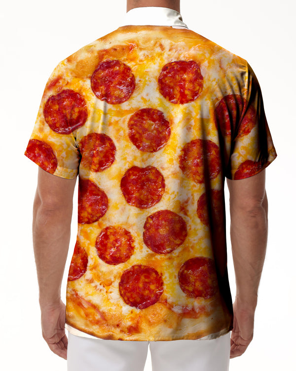 
Pepperoni Pizza with Tomato Men's Shirt Printed Pattern Short Sleeves Regular Fit Casual Lapel Pocket Short Sleeve
                