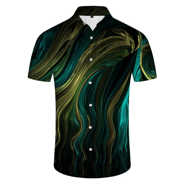 
Summer Button Lapel Printed Casual Short Sleeve Tropical Shirt Men's Casual Loose Shirt Short Sleeve Hawaiian
                