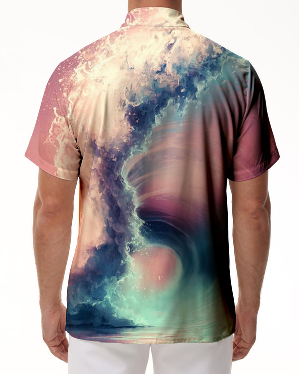 
Casual Men Colorful Style 3D Printed Button Shirt Sea Tornado Pattern Short Sleeve Pocket Shirt Tropical Hawaiiii
                