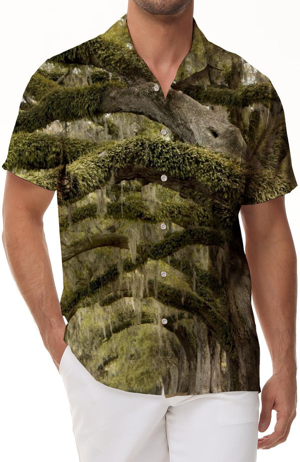 Fun Summer Leisure Outdoor Fishing Men's Casual Short Sleeve Button Shirt Summer Tops Short Sleeve Shirt Button Lapel