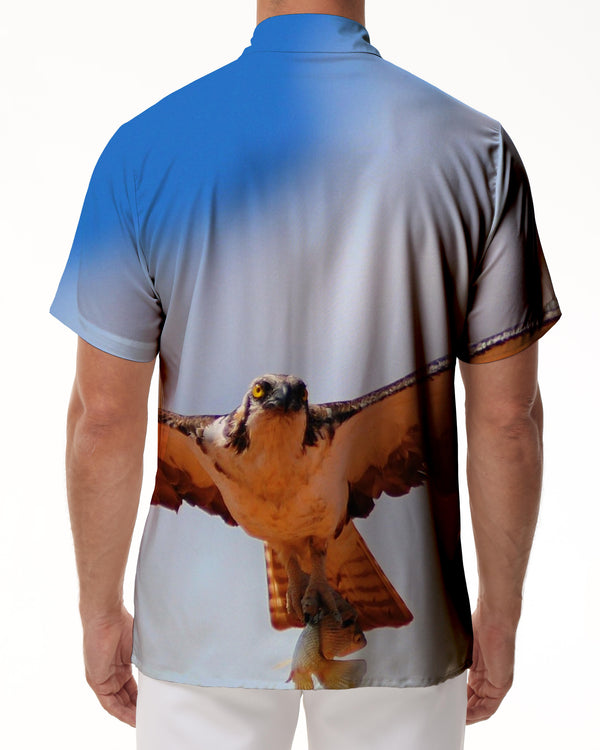 
Flying Predator Hawaiian Tropical Summer Eagle Short Sleeve Shirt Summer Men's Casual Button-Down Tropical Shirt Floral
                