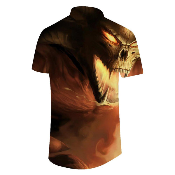 
Men's Casual Button Short Sleeve Hawaiian Shirt Beach Top Grim Reaper Party Skull Cool Short Sleeve Shirt
                