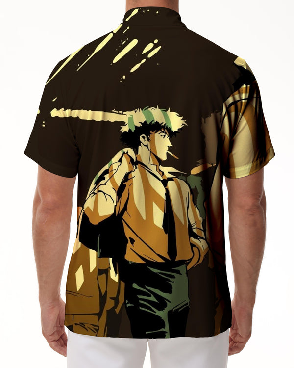 
Tropical Four Seasons Fashion Japanese Cartoon Animal Characters Lapel Button-Down Pocket Short Sleeve Shirt Men's Street Daily Clothes
                