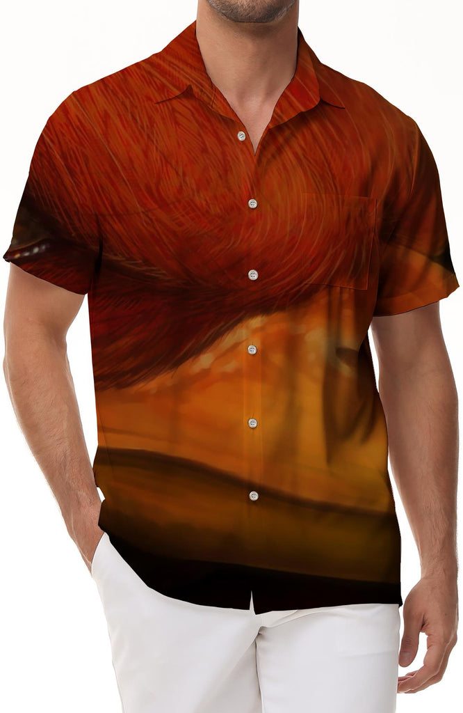 Birds Mens Casual Button Down Hawaiian Shirt Trendy Tropical Summer Outfit Mens Vintage Beachwear
