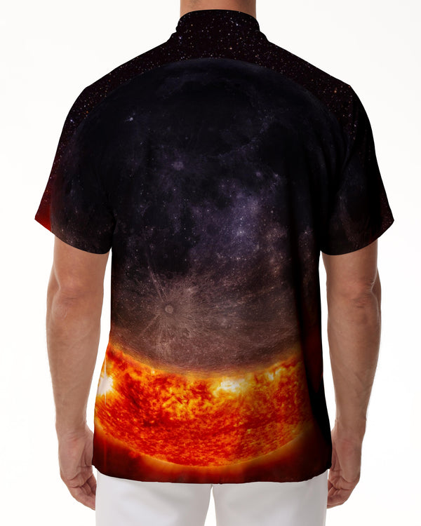 
Mars outer space Hawaiian button short-sleeved shirt four seasons fashion style men's comfortable breathable casual short-sleeved shirt pocket
                
