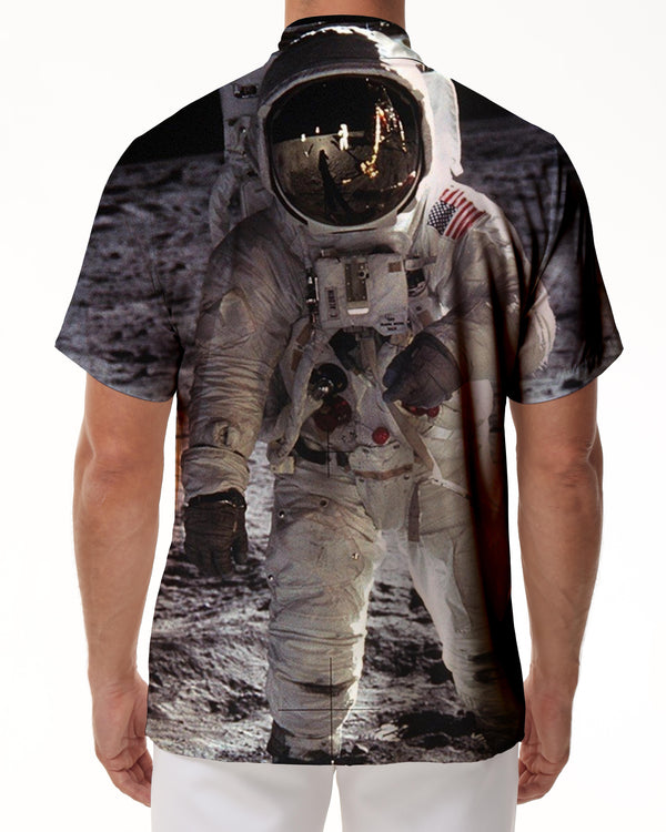 
Hawaiian button down lapel shirt short sleeves American astronaut cool men's casual button down lapel short sleeves beach personalized
                