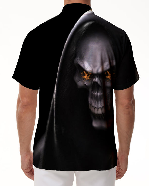 
Dark Skull 3D Digital Print Pattern Casual Christmas Tops Men Halloween Print Short Sleeve Button Shirt Retro Men
                