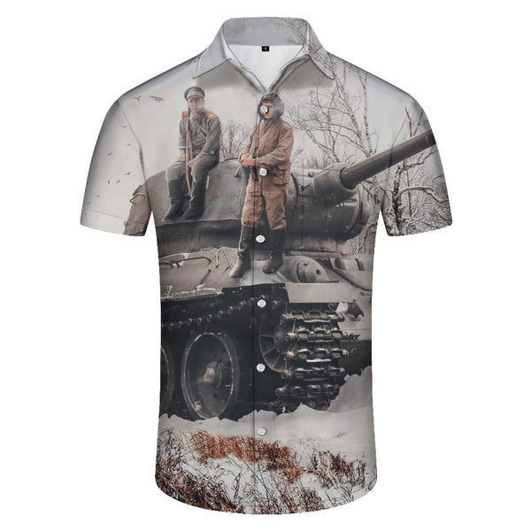 
Men's Cartoon War Tank Funny Warlord Shirt 3D Printed War Short Sleeve Summer Fashion Casual Regular Style
                