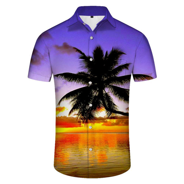 
Mens Tropical Button Down Short Sleeve Funny Hawaiian Shirt Lapel Hawaii Palm Tree Beach Party Summer Short Sleeve Shirt Casual
                