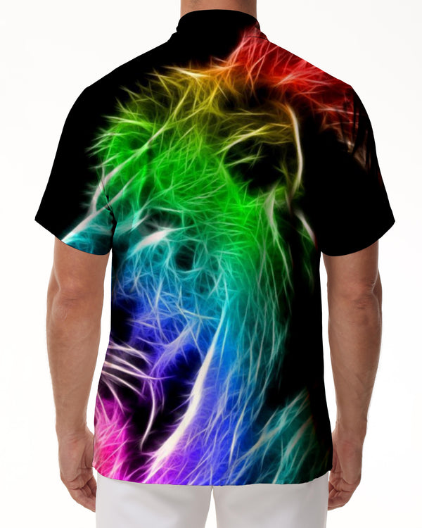 
Fluorescent Abstract Pattern Four Seasons Hawaiian Shirt Silver Light Summer Beach Short Sleeve Button Shirt Print Tropical
                