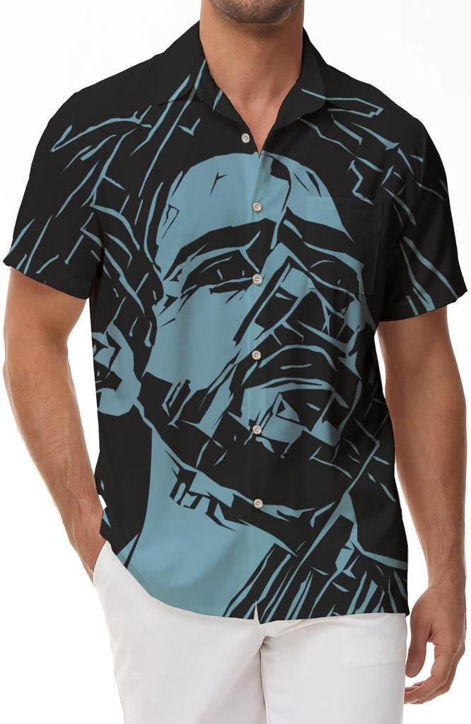 Cole printed pattern printing comfortable breathable beach party casual tropical short-sleeved Hawaiian short-sleeved full of personality