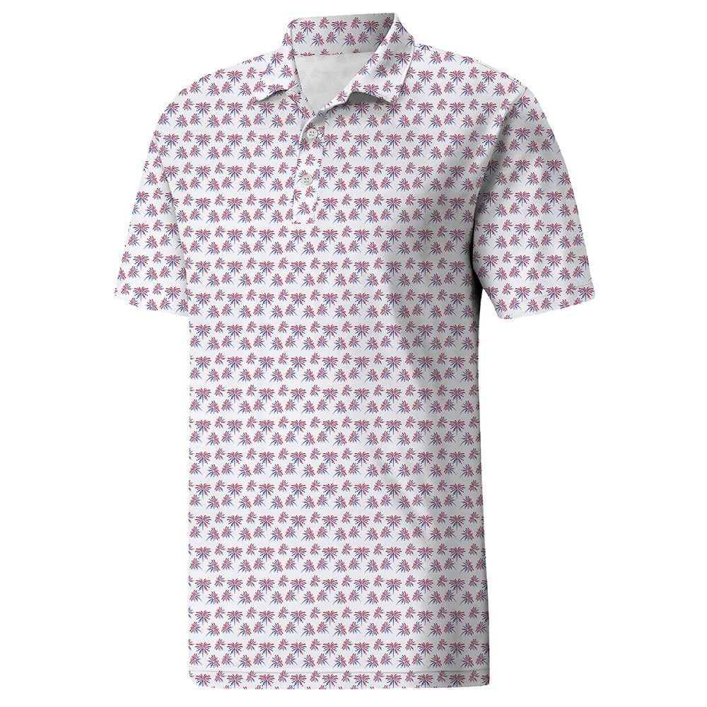 Men’s Red Micro Print Polo Shirt for Smart Casual Looks – Soft Fabric, Easy Movement