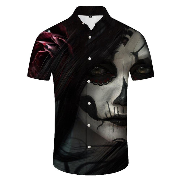 
Shirt Summer Men's 3D Printed Hawaiian Loose Tops Short Sleeve Plaster Doll Cosplay Beach Shirt
                