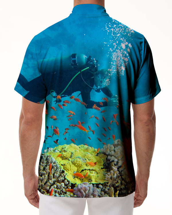 
Diving Print Men's Loose Casual Short Sleeve Shirt Hawaiian Shirt Summer Vacation Shirt Clothes
                