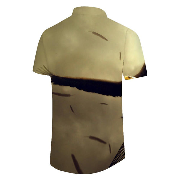 
Brown Animal Sky Wars Regular Fit Men's Short Sleeve Button Shirt Summer Casual Retro Print Pattern
                