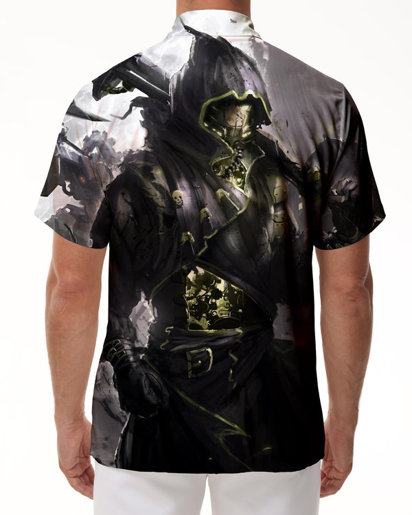 
Cool Game Death Casual Loose Regular Style Digital Printing Men's Short Sleeve Casual Button Shirt Summer Tops With Pockets
                