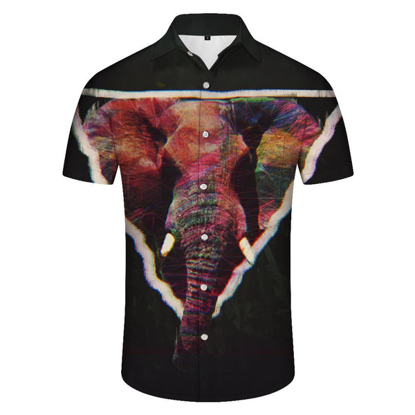 
Mens Hawaiian Shirts Holiday Casual HawaiianShort Sleeve  Elephant Indian Starry Psychedelic Art
                