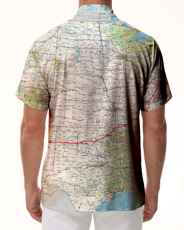 
Rhode Island State Map Men's Loose Shirt Short Sleeve Top Hawaiian Button Lapel Pocket Four Seasons Tropical Casual Clothing
                