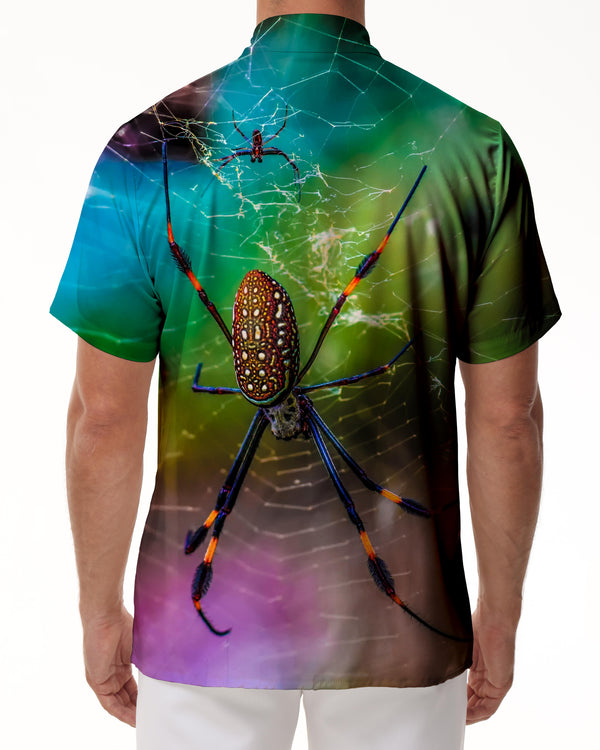 
Hawaiian Shirt Men's Short Sleeve Button Shirt Venomous Spider Hunting Web Casual Beach Shirt Short Sleeve
                