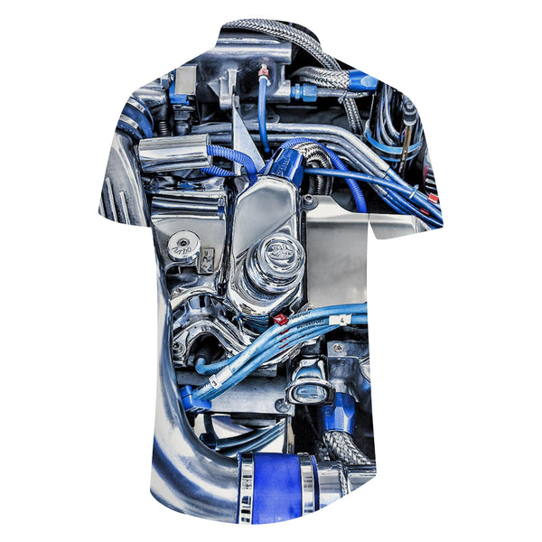 
Summer car parts 3D printed pattern shirt tops men's short sleeve street loose fashion beautiful trend
                