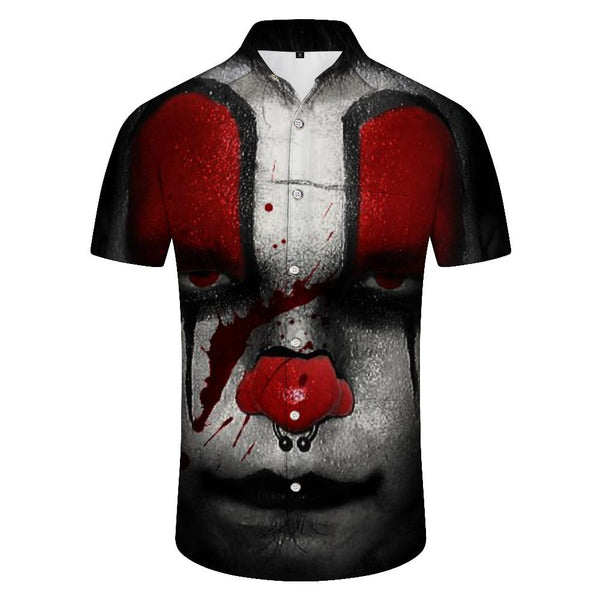 
Halloween clown print Hawaiian shirt fashion shirt beach shirt vacation men's fashion shirt summer clothes
                