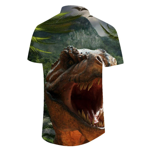 
Jurassic Dinosaur T-Rex Hawaiian Men's Shirt Regular Fit Casual Button Down Travel Shirt
                