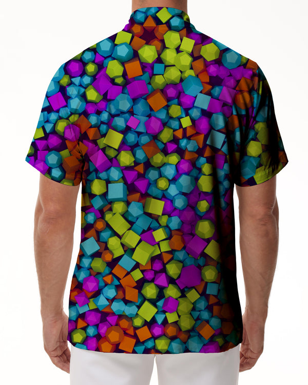 
Fashion Geometric Digital 3D Printed Short Sleeve Button Shirt Men's Shirt Short Sleeve Comfortable Breathable Fit
                
