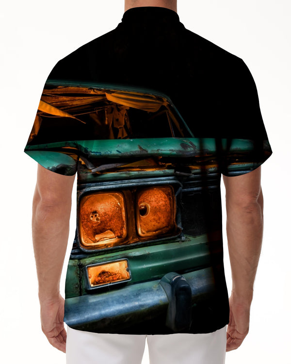 
Short sleeve button down men's retro shirt summer beach shirt tropical classic car Hawaiian clothing for teens and adults
                
