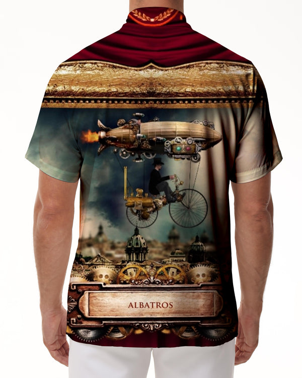 
Fun Tropical Rainforest Hawaiian Button Lapel Men's Daily Street 3D Printed Short Sleeve Top
                