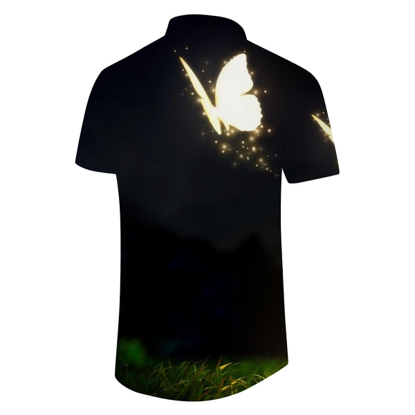 
Butterfly Print Men's Fashion Hawaiian Shirt Short Sleeve Lightweight Button-Down Party Camping Top Beach
                