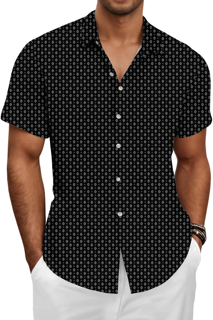 Hawaiian Shit for Men Beach Summer Mens Buton Down Short Sleeve Shit Tropical Vacation Casual Clothes