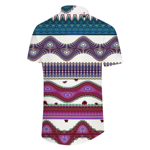 
Hawaiian men's ethnic style colorful printed short-sleeved shirt casual style
                