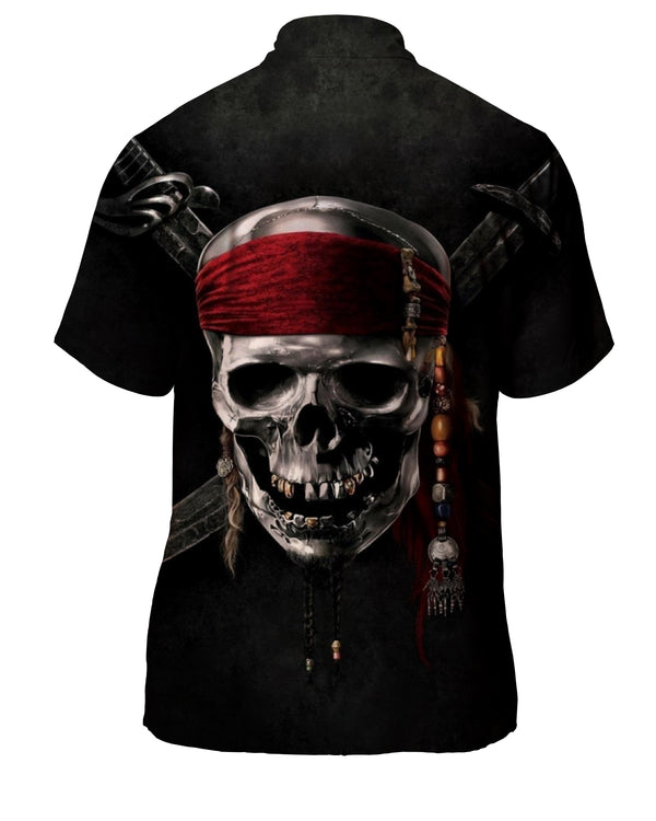 
Brand new men's Hawaiian button print abstract skull king shirt short sleeve clothing
                