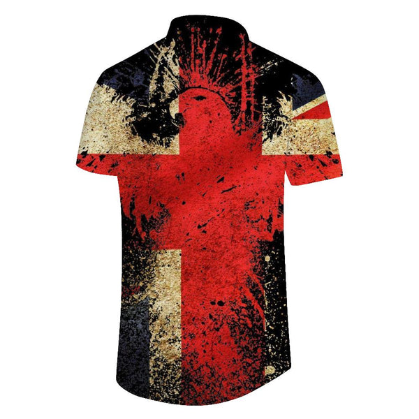 
UK Vintage British Flag Men's Hawaiian Shirt Short-Sleeve Button Down Shirt Tops for Casual Beach Vacation
                