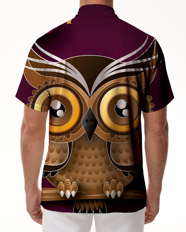 
Animal Cartoon Owl Cute Men's Polyester Shirt Men's Short Sleeve Shirt Button Casual Shirt Loose Tops Vacation
                