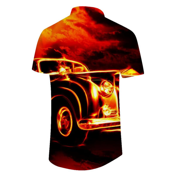 
Retro Cool Flame Car Men's Printed Short Sleeve Shirt Fashion Classic Hawaiian Shirt Beach Shirt Clothes
                
