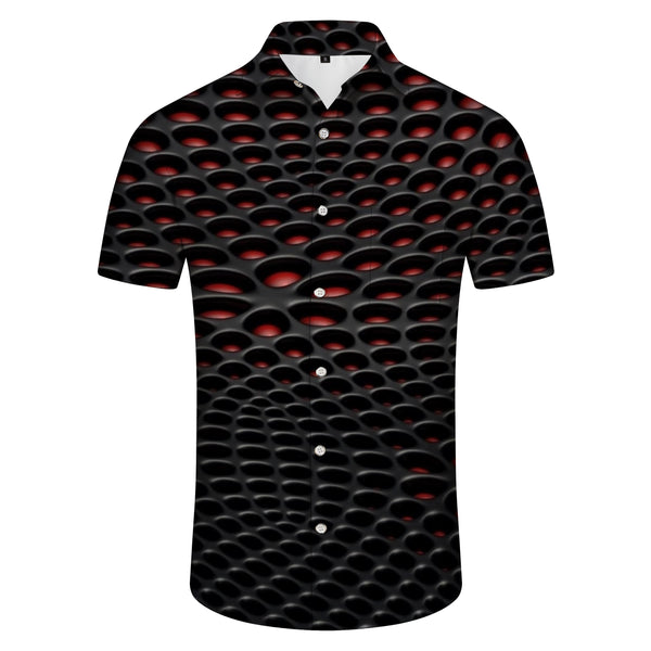 
Street Hip Hop Men's Casual Fashion Hawaiian Shirt Button Print Abstract Short Sleeve Beachwear Shirt Black
                