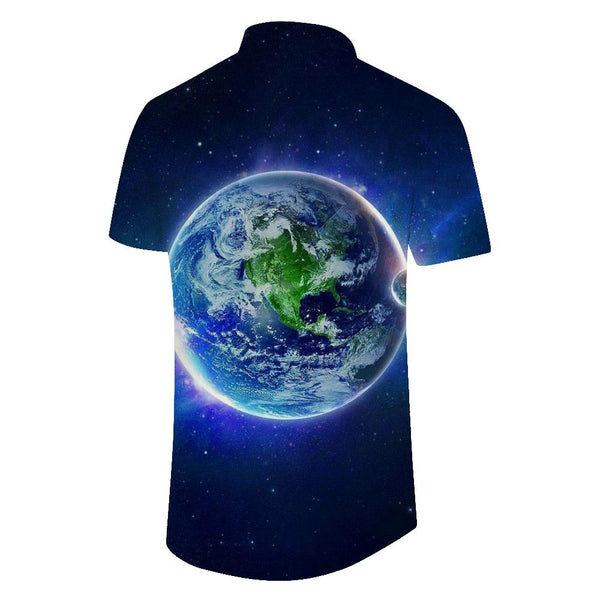 
Earth Planet Star Space Men's Summer Short Sleeve Shirt Fashion Casual Short Sleeve 3D Digital Printing Short Sleeve Shirt Hawaii
                