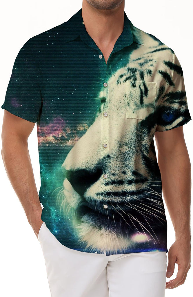 3D Tiger Print Shirt Animal Men's Casual Shirt Fashion Men's Street Trend Shirt Cool Tops