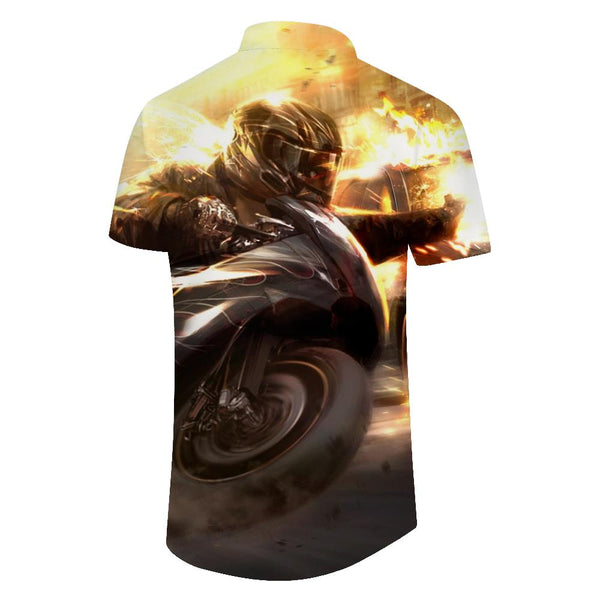 
Comfortable and breathable 3D printed men's short-sleeved shirt retro motorcycle sports leisure fashion casual loose outdoor sports
                