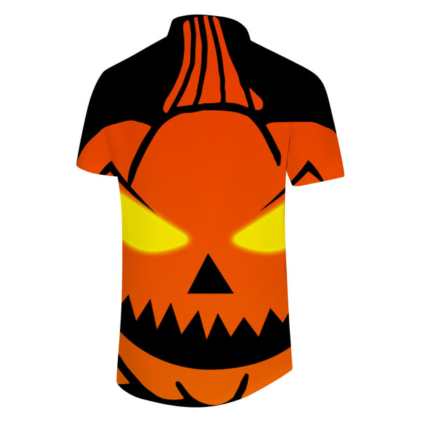 
Pumpkin Ghost Men's Casual Button Shirt Short Sleeve Beach Vacation Tropical Hawaiian Outfit
                