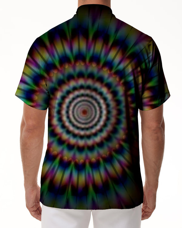 
Printed Men's Trippy Hawaii Novelty Approach Psychedelic Printed Casual Button Shirt Short Sleeves
                