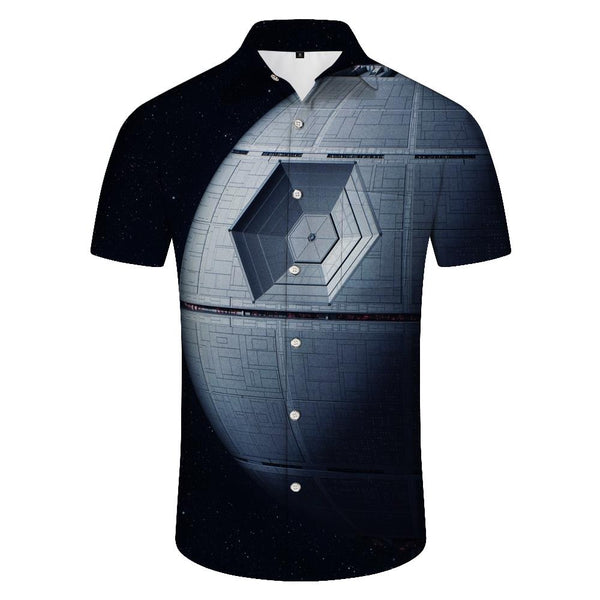 
Hawaiian button-down lapel pocket short-sleeved shirt fashionable 3D digital printing pattern summer men's casual loose style shirt
                