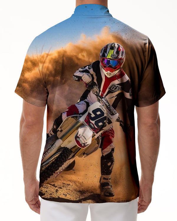 
Motocross Hawaiian Shirt Mens Dirt Bike Short Sleeve Casual Loose Button Shirt Mens Motocross Print
                
