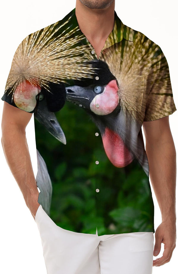 Men's casual short-sleeved comfortable breathable fashionable daily travel short-sleeved shirt Hawaiian four seasons tropical short-sleeved shirt animal
