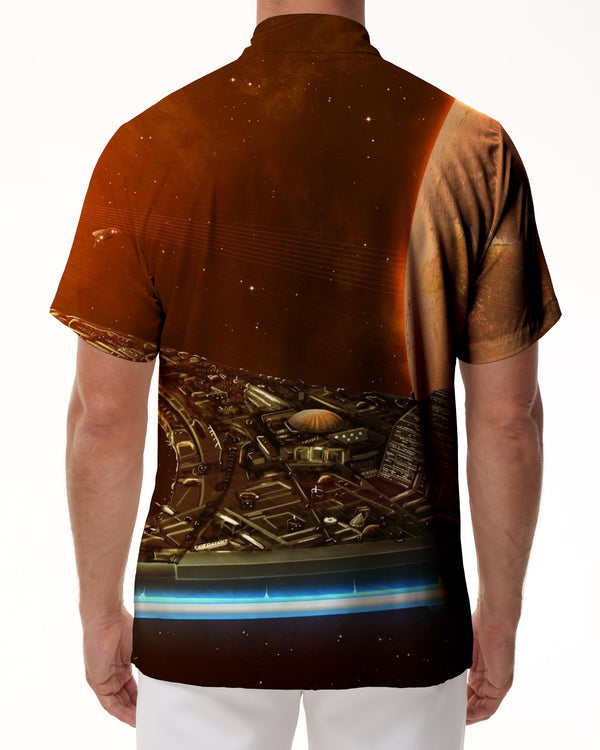 
High-tech sci-fi space technology spaceship and 3d printed pattern men's comfortable summer clothes
                