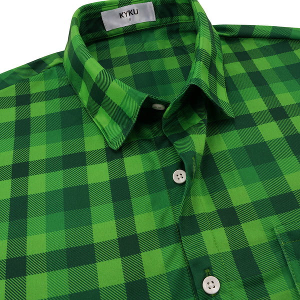 
Men's Summer Vacation Polo a Casual Long Sleeve Micro Print Shirt
                